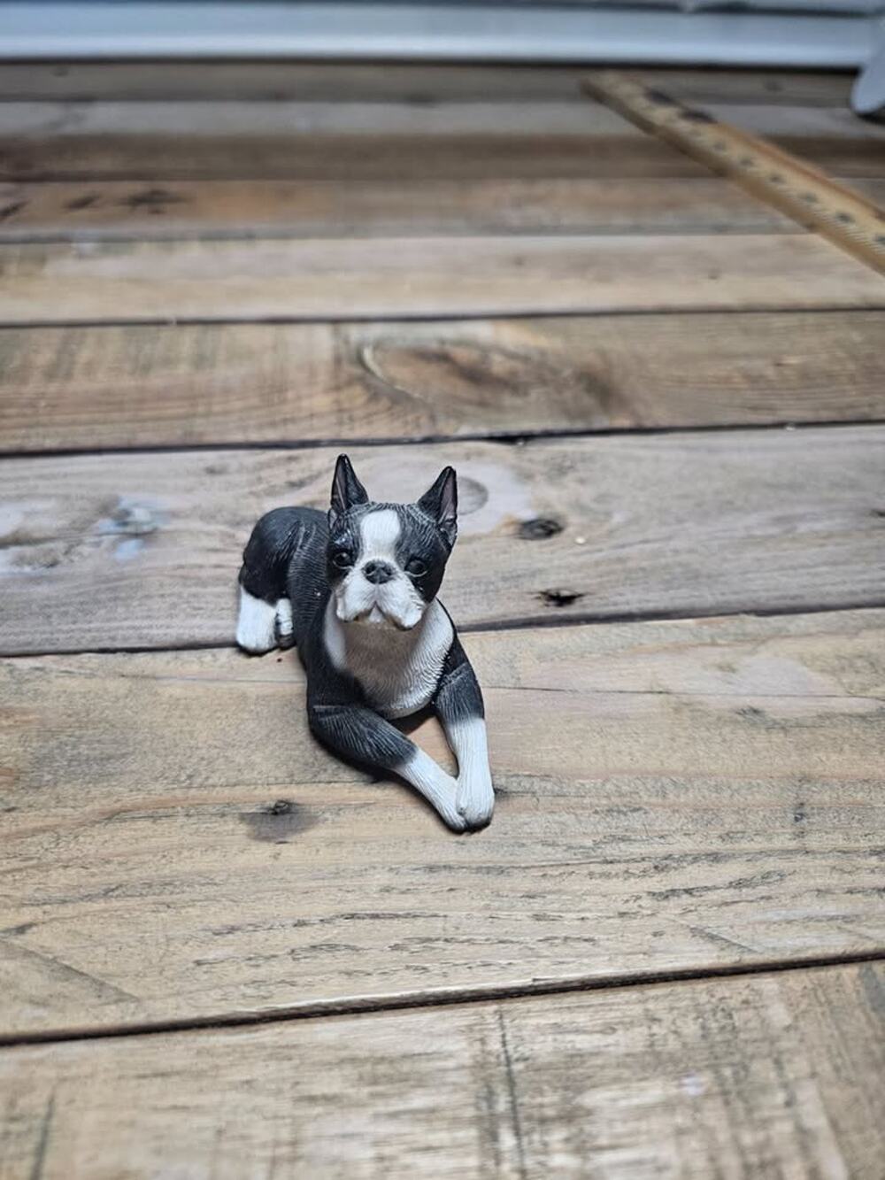 Boston Terrier figurine Laying Down